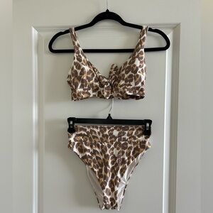 Super cute Aerie high waist cheetah print bikini! Size small. Worn once.